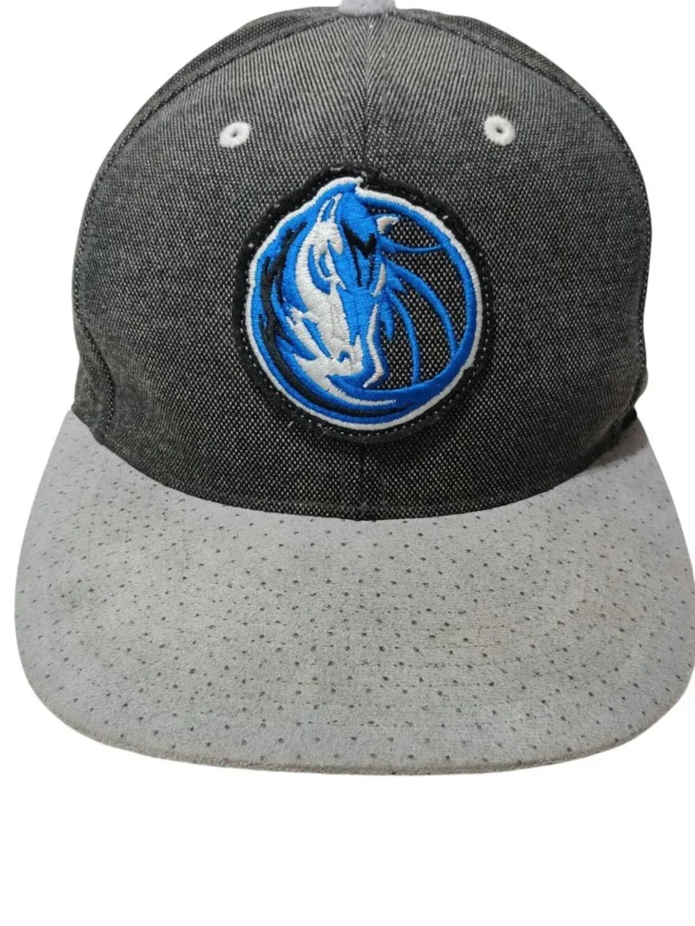Mitchell & Ness Dallas Mavericks Hat Snapback Gray Black Retro NBA Adjustable